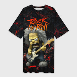 Футболка женская длинная Simpsons Rock and roll, цвет: 3D-принт