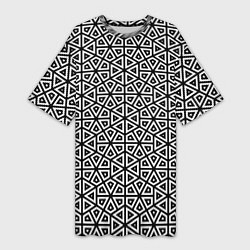 Женская длинная футболка Ромбическо-треугольная абстракция