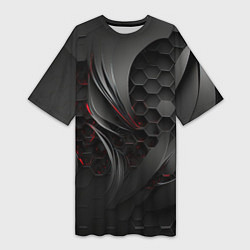 Женская длинная футболка Черные абстрактные плиты