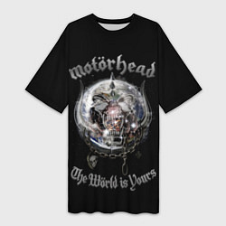 Футболка женская длинная Motorhead планета, цвет: 3D-принт