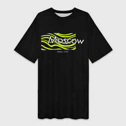 Футболка женская длинная Moscow since 1147, цвет: 3D-принт