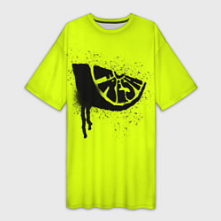 Футболка женская длинная Fresh lime, цвет: 3D-принт
