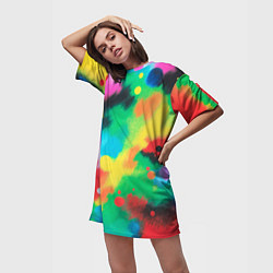 Футболка женская длинная Абстракция Карандашом, цвет: 3D-принт — фото 2