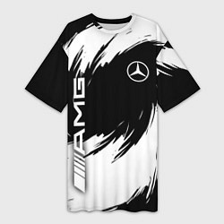 Женская длинная футболка Mercedes benz - white color