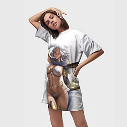 Футболка женская длинная Девушка с пышными формами аниме, цвет: 3D-принт — фото 2