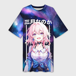 Футболка женская длинная March 7th Honkai, цвет: 3D-принт