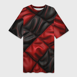 Футболка женская длинная Red black luxury, цвет: 3D-принт