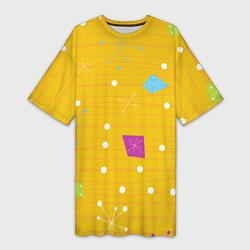 Женская длинная футболка Yellow abstraction