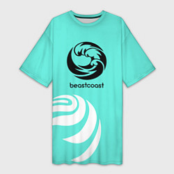 Футболка женская длинная Форма Beastcoast mint, цвет: 3D-принт