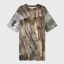 Женская длинная футболка Текстура коры дерева платана