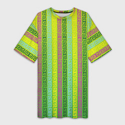 Женская длинная футболка Abstraction green