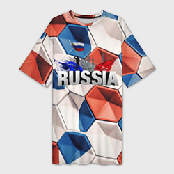 Футболка женская длинная Плиты Россия, цвет: 3D-принт