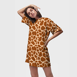 Футболка женская длинная Шкура Жирафа - Giraffe, цвет: 3D-принт — фото 2