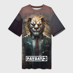 Футболка женская длинная Payday 3 lion, цвет: 3D-принт