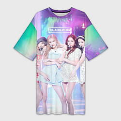 Футболка женская длинная Blackpink girl style, цвет: 3D-принт