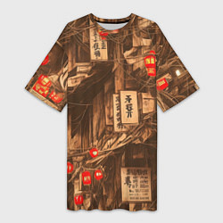 Женская длинная футболка Китайский квартал
