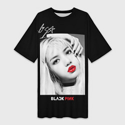 Футболка женская длинная Blackpink Lisa Autograph, цвет: 3D-принт