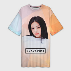 Футболка женская длинная Jennie Kim Blackpink, цвет: 3D-принт