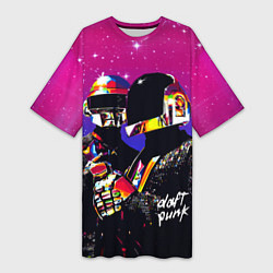 Футболка женская длинная Daft Punk Discovery, цвет: 3D-принт