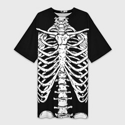 Женская длинная футболка Skeleton ribs