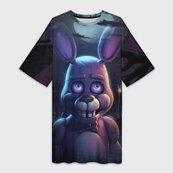 Футболка женская длинная Bonnie FNAF, цвет: 3D-принт