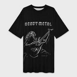 Футболка женская длинная Heavy metal metalhead, цвет: 3D-принт