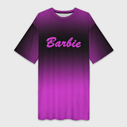 Футболка женская длинная Барби градиент, цвет: 3D-принт