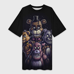 Футболка женская длинная Five Nights at Freddys, цвет: 3D-принт