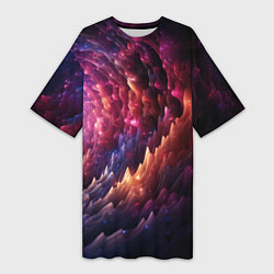 Женская длинная футболка Звездная космическая спираль