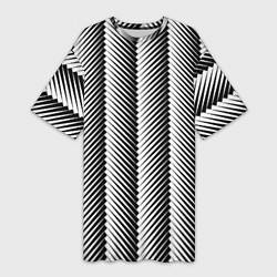 Женская длинная футболка Геометрический узор в елочку