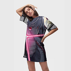 Футболка женская длинная Touhou Project Рейсен Удонгейн Инаба, цвет: 3D-принт — фото 2