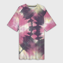 Футболка женская длинная Tie-Dye дизайн, цвет: 3D-принт