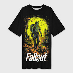 Футболка женская длинная Fallout poster, цвет: 3D-принт