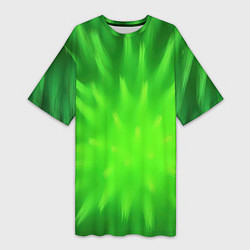 Футболка женская длинная Зеленый взрыв, цвет: 3D-принт