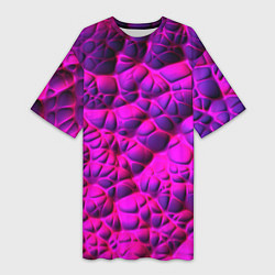 Футболка женская длинная Объемная розовая текстура, цвет: 3D-принт
