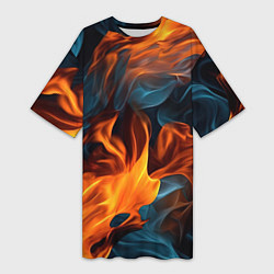 Женская длинная футболка Пламя огня