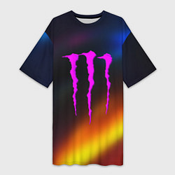 Футболка женская длинная Monster energy gradient color, цвет: 3D-принт