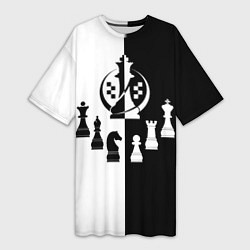 Футболка женская длинная Шахматист гроссмейстер, цвет: 3D-принт