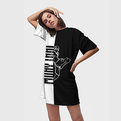 Футболка женская длинная Muay-Thai, цвет: 3D-принт — фото 2