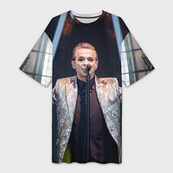 Футболка женская длинная Depeche Mode - Dave Gahan stage memento mori, цвет: 3D-принт