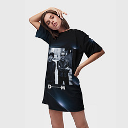 Футболка женская длинная Depeche Mode - Мартин и Дэйв, цвет: 3D-принт — фото 2