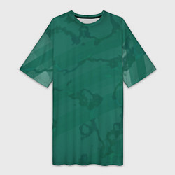 Женская длинная футболка Серо-зеленые разводы