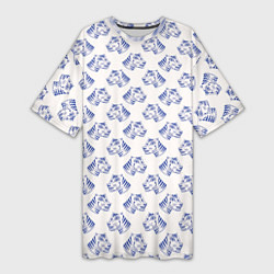 Футболка женская длинная Дикий тигр, цвет: 3D-принт