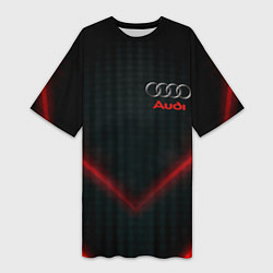 Женская длинная футболка Audi stripes neon