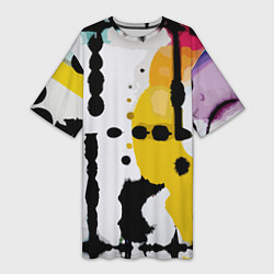 Женская длинная футболка Цветная абстракция - минимализм