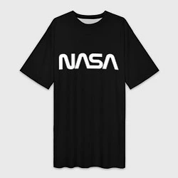 Футболка женская длинная NASA space logo, цвет: 3D-принт