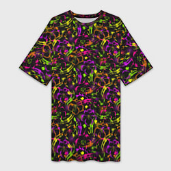Женская длинная футболка Color bright pattern