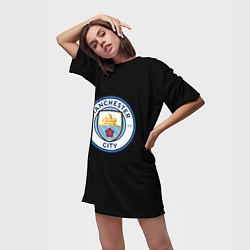 Футболка женская длинная Манчестер Сити fc, цвет: 3D-принт — фото 2