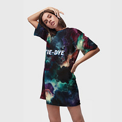 Футболка женская длинная Tie - dye, цвет: 3D-принт — фото 2
