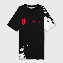 Футболка женская длинная V Rising краски, цвет: 3D-принт